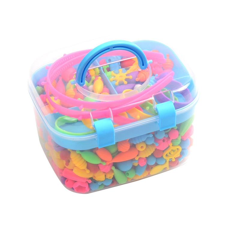 Alrededor de 550 unids/caja de cuentas, juguetes educativos para niños, cuentas hechas a mano DIY, Boxed Blue, Boxed Red