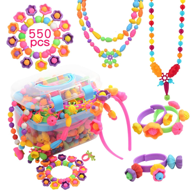 Alrededor de 550 unids/caja de cuentas, juguetes educativos para niños, cuentas hechas a mano DIY, Boxed Blue, Boxed Red