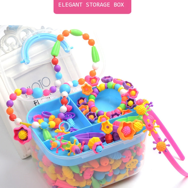 Alrededor de 550 unids/caja de cuentas, juguetes educativos para niños, cuentas hechas a mano DIY, Boxed Blue, Boxed Red