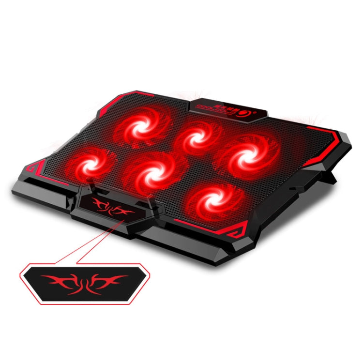 CoolCold 17 pulgadas Gaming Laptop Cooler Six Fan Two USB Port 2600RPM Laptop Cooling Pad