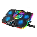 CoolCold Five Fans 2 puertos USB Laptop Cooler Gaming Notebook Cool Stand, Versión:, Touch Symphony Blue, Touch Symphony Red, Dial Adjust Basic Blue