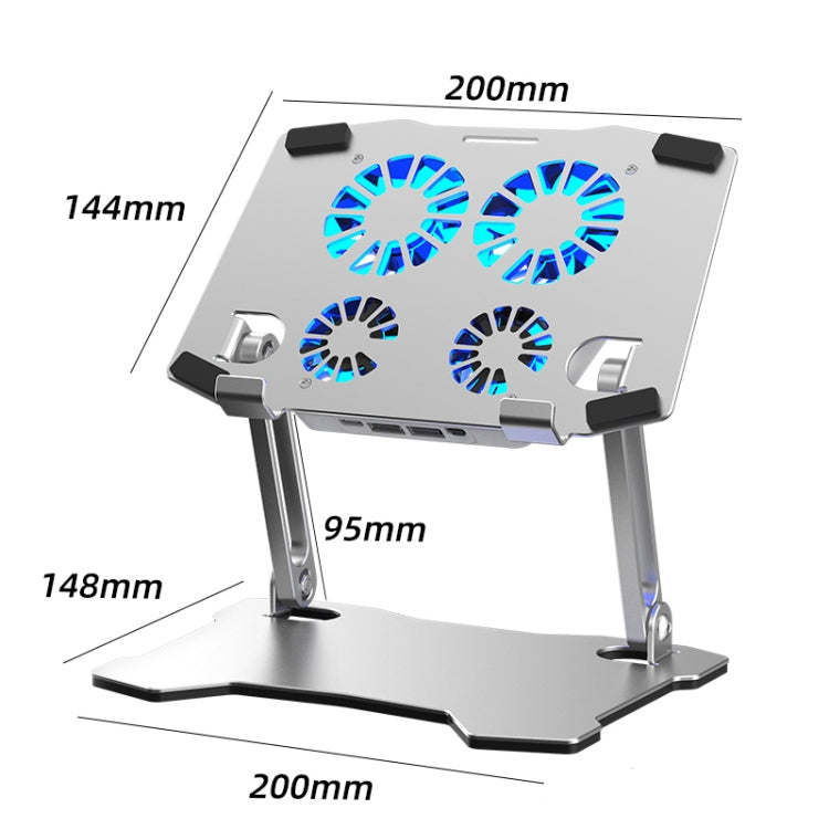 Radiador para portátil de aleación de aluminio con soporte para Tablet PC X16 con 4 ventiladores, X16 Tablet