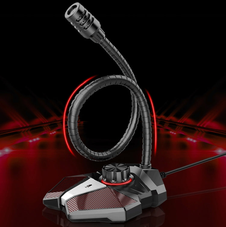 Micrófono de recogida omnidireccional JK Tarjeta de sonido integrada Micrófono flexible para juegos, 3.5mm, USB