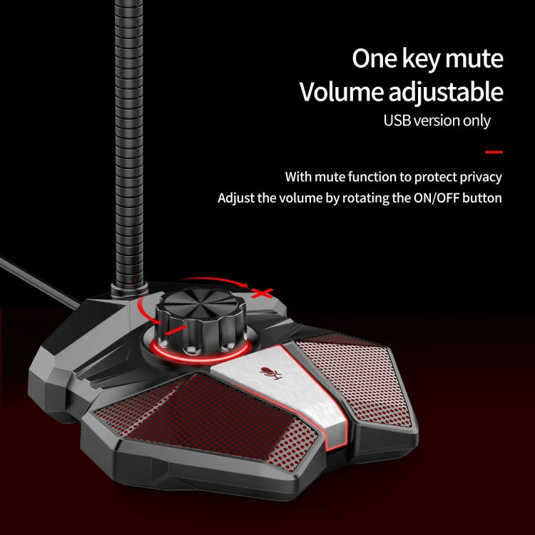 Micrófono de recogida omnidireccional JK Tarjeta de sonido integrada Micrófono flexible para juegos, 3.5mm, USB
