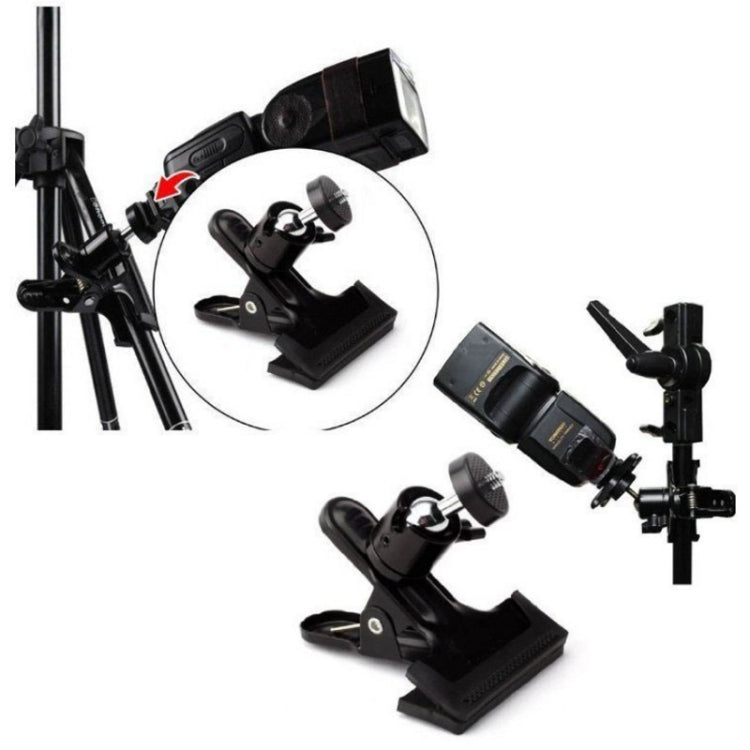 Soporte de metal para flash de 2 piezas con abrazadera vigorosa para cardán