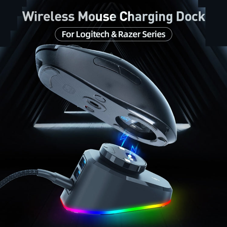 Para Logitech G502 / GPW1 / 2 Base de carga inalámbrica para mouse, Black Woven, Black Stream, White Woven, White Stream