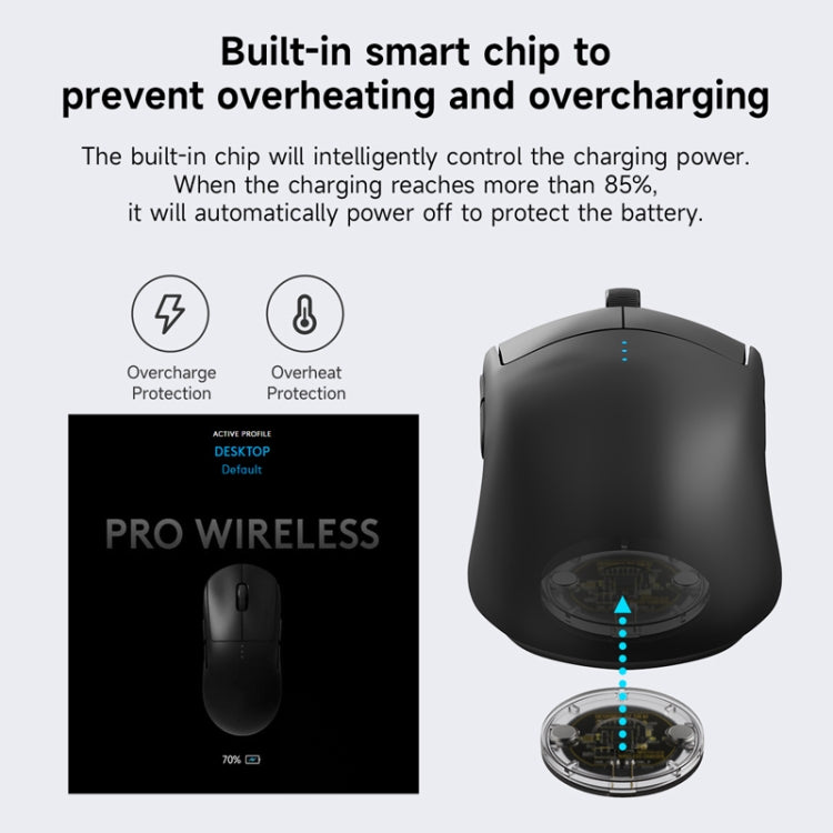 Módulo de carga inalámbrica para ratón Logitech G502 / G703 / G403 / G903 / GPW / GPW2, Transparent, Transparent + Wireless Charging, Flash