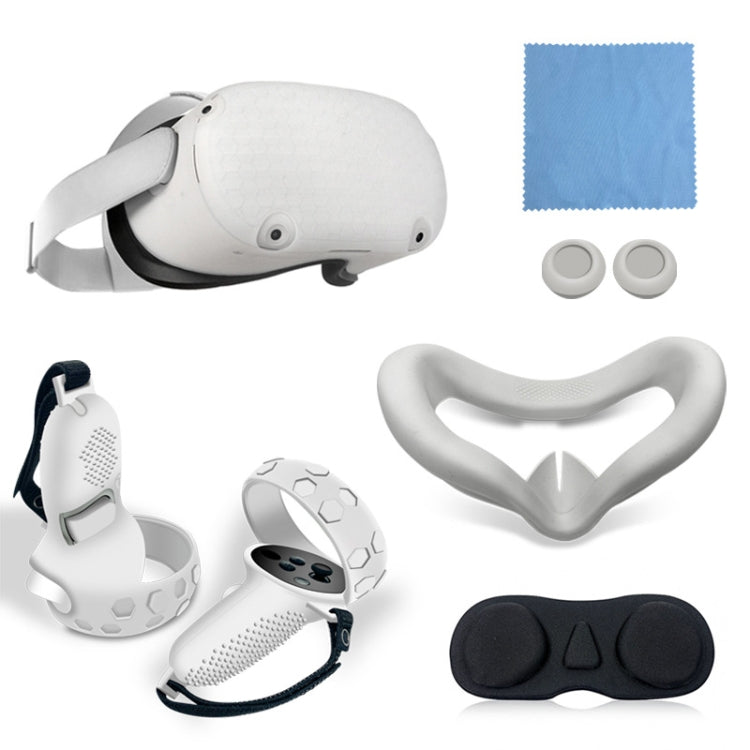 6 unids/set para Oculus quest2 cubierta de controlador de consola todo incluido de silicona, Blanco, Azul, Negro, Rojo