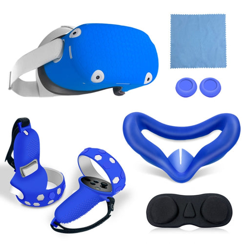 6 unids/set para Oculus quest2 cubierta de controlador de consola todo incluido de silicona, Blanco, Azul, Negro, Rojo