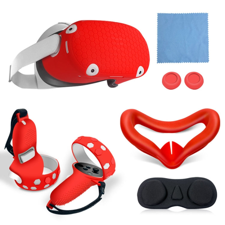 6 unids/set para Oculus quest2 cubierta de controlador de consola todo incluido de silicona, Blanco, Azul, Negro, Rojo