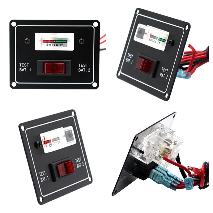 Voltímetro de puntero del probador de batería dual marina