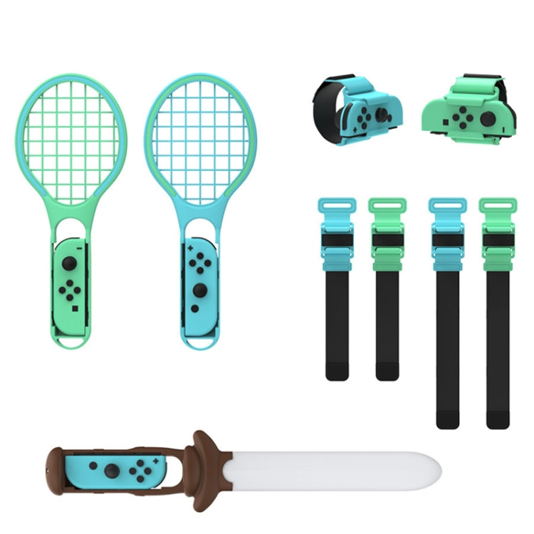 Sable de luz deportivo DOBE TNS-2123 + correa para la pierna + raqueta de tenis + correa para la muñeca 7 en 1 juego deportivo para Nintendo Switch, DOBE 7 In 1