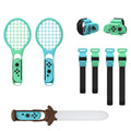Sable de luz deportivo DOBE TNS-2123 + correa para la pierna + raqueta de tenis + correa para la muñeca 7 en 1 juego deportivo para Nintendo Switch, DOBE 7 In 1