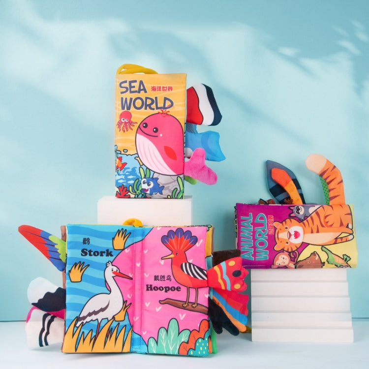 Bebé educación temprana tridimensional cola tela libro niño juguete libro, Bird World (6 Pages ), Dinosaur World (6 Pages), Ocean World (6 Pages), Animal World (6 Pages), Farm Tail (4 Pages), Ocean Tail (4 Pages), Jungle Tail (4 Pages)                 ...