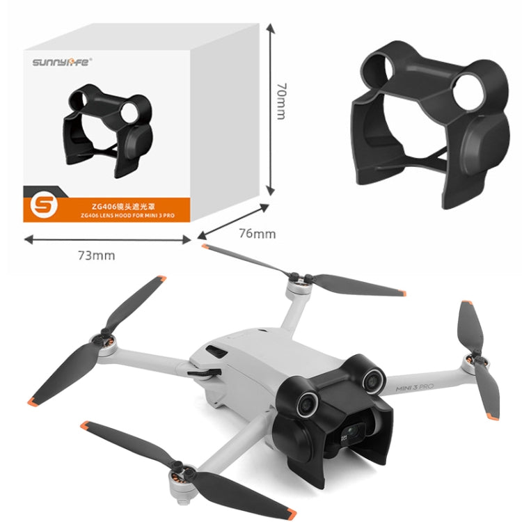 Sunnylife MM3-ZG406 Lens Hood Gimbal Protection Antideslumbrante Sunshade Cover para DJI Mini3 Pro, Negro, Gris