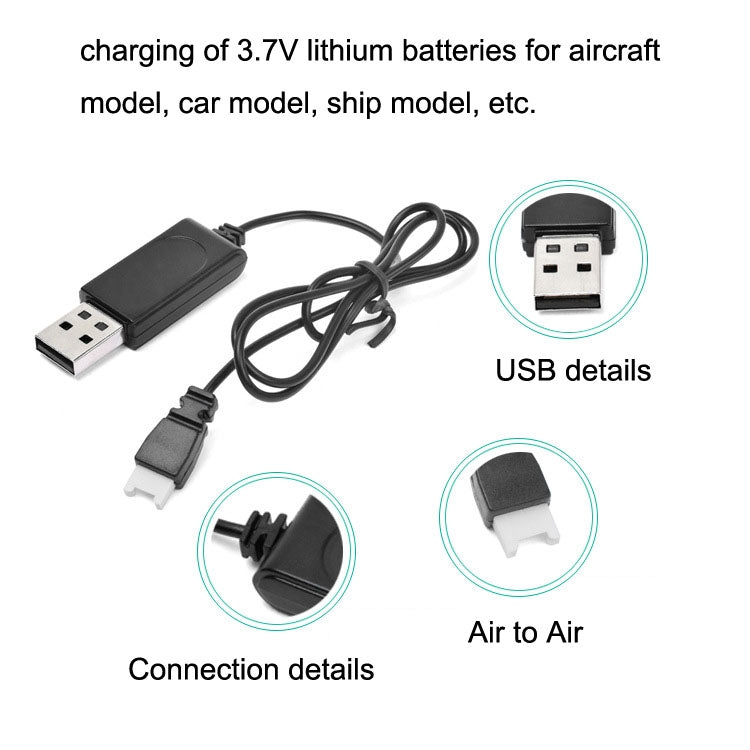 10PCS Cable de carga USB 3.7V 350mAh Enchufe de aire a aire sin protección para Drone