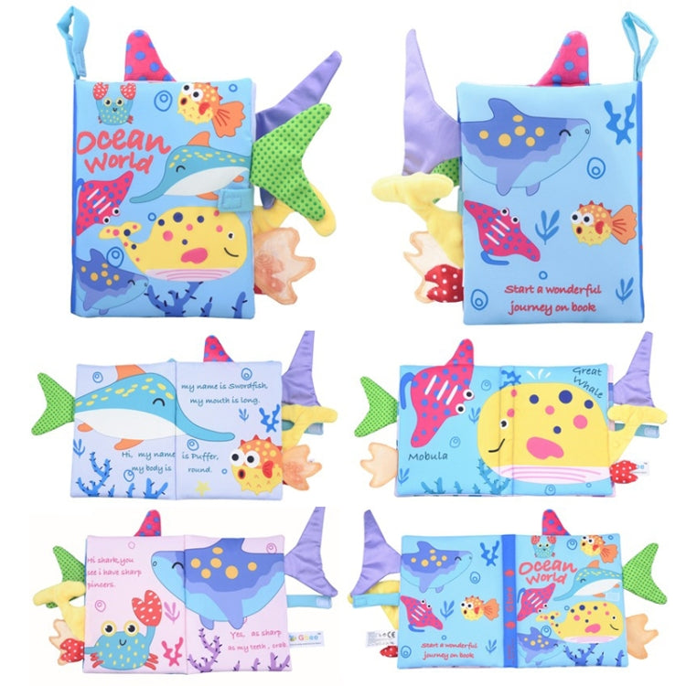 Tail Cloth Book Baby Enlightenment 3D Educación temprana Libro de tela, Ocean, Jungle, Dinosaur, Tropical Rain Forest, Mermaid, Farm, Black and Yellow Ainmal, Black and White Jungle, Black and White Farm