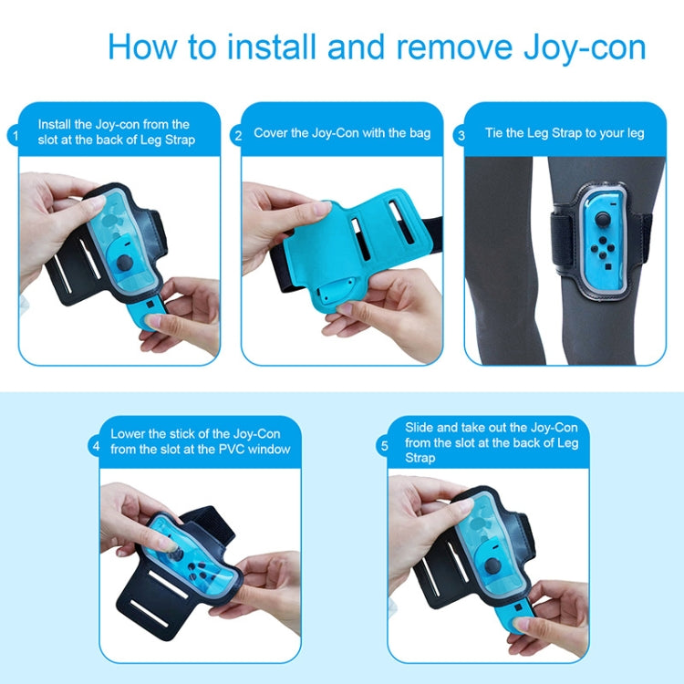 2 uds JYS JYS-NS242 para Nintendo Switch Joy-con pequeño manillar pierna correas deportivas, JYS-NS242(Black), JYS-NS242(Red Blue)