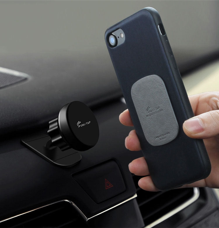 SUMITAP STHP-C40 hoja magnética cuadrada de cuero accesorios magnéticos para soporte de teléfono de coche, STHP-C40 Black, STHP-C40 Gray, STHP-C40 Brown