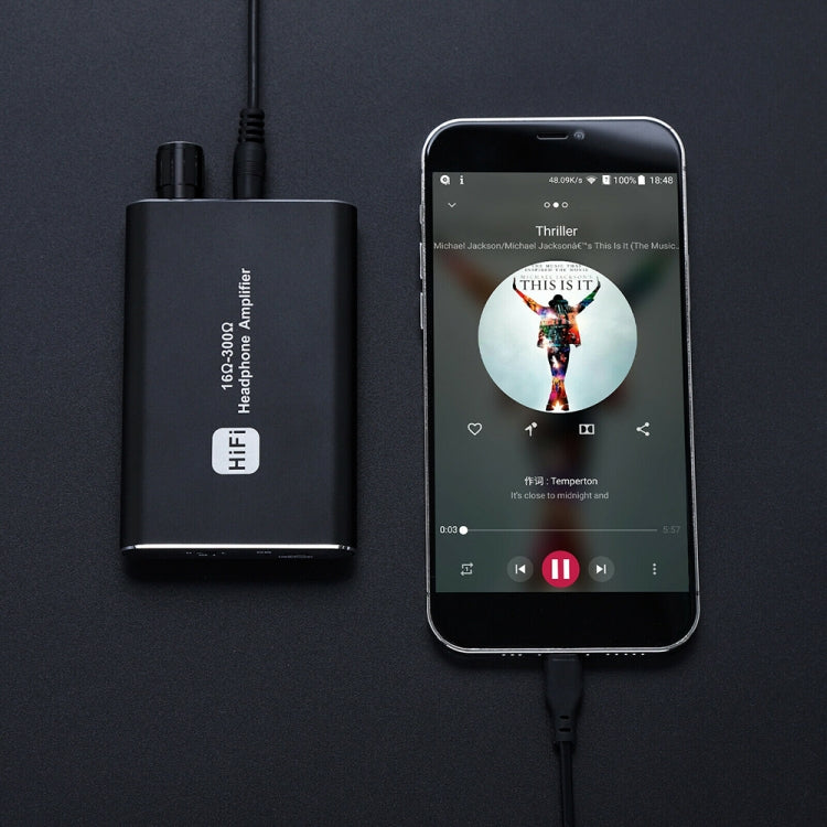 Amplificador de auriculares ajustable bajo portátil, 16-300 Ohm