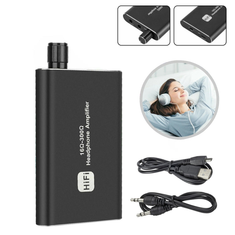 Amplificador de auriculares ajustable bajo portátil, 16-300 Ohm