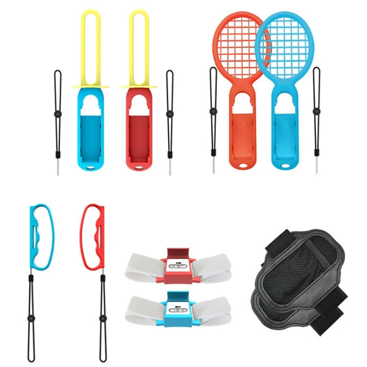 IPLAY HBS-447 10 en 1 agarre + correa de muñeca + correa + sable de luz + juego de deportes de raqueta para Nintendo Switch, IPLAY 10 In 1