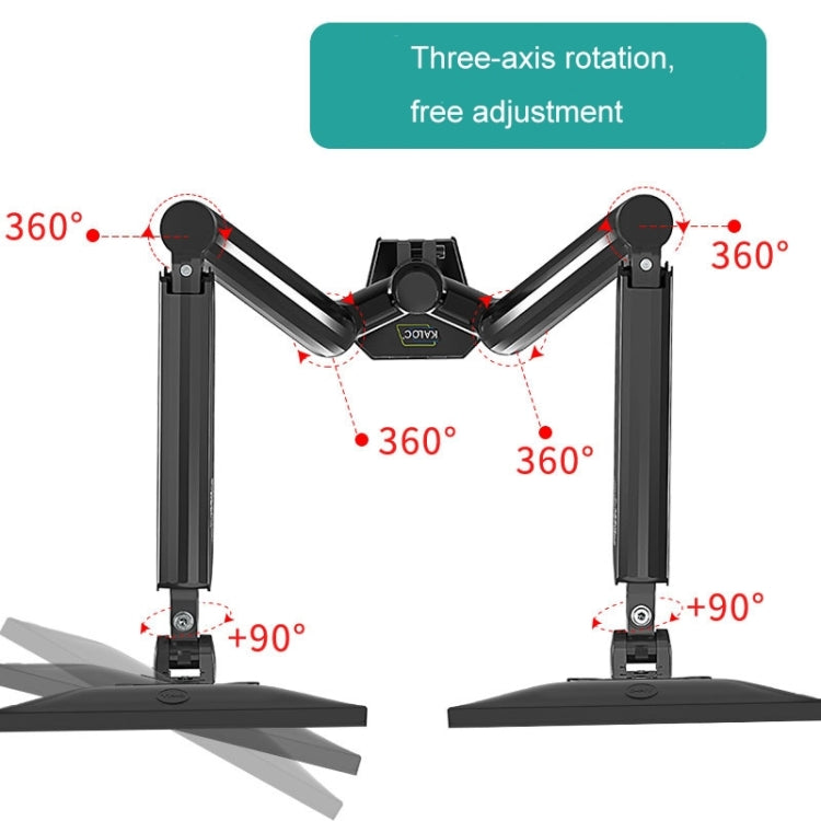 Soporte de elevación de presión de aire de pantalla doble de escritorio para monitor de computadora KALOC