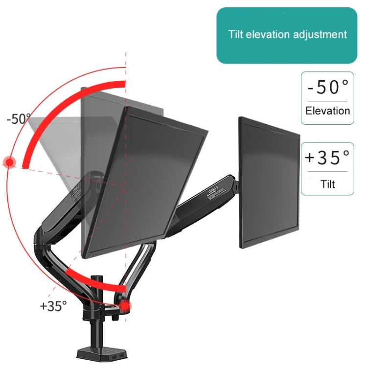 Soporte de elevación de presión de aire de pantalla doble de escritorio para monitor de computadora KALOC