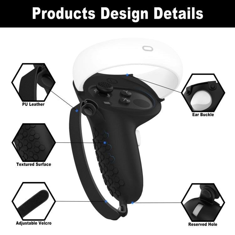 Cubierta protectora de silicona de medio paquete anticolisión del controlador VR para Oculus Quest 2
