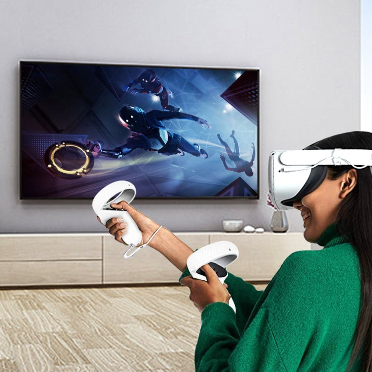 Funda protectora con mango de carcasa de lente de gafas VR para Oculus Quest 2, Blanco, Rojo, Verde