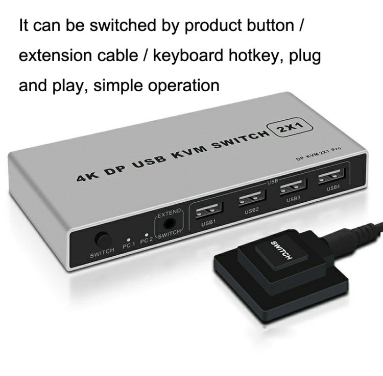 KYSW59 60HZ DP USB KVM Switch Dispositivo para compartir computadora 2 en 1, KYSW59, 8K