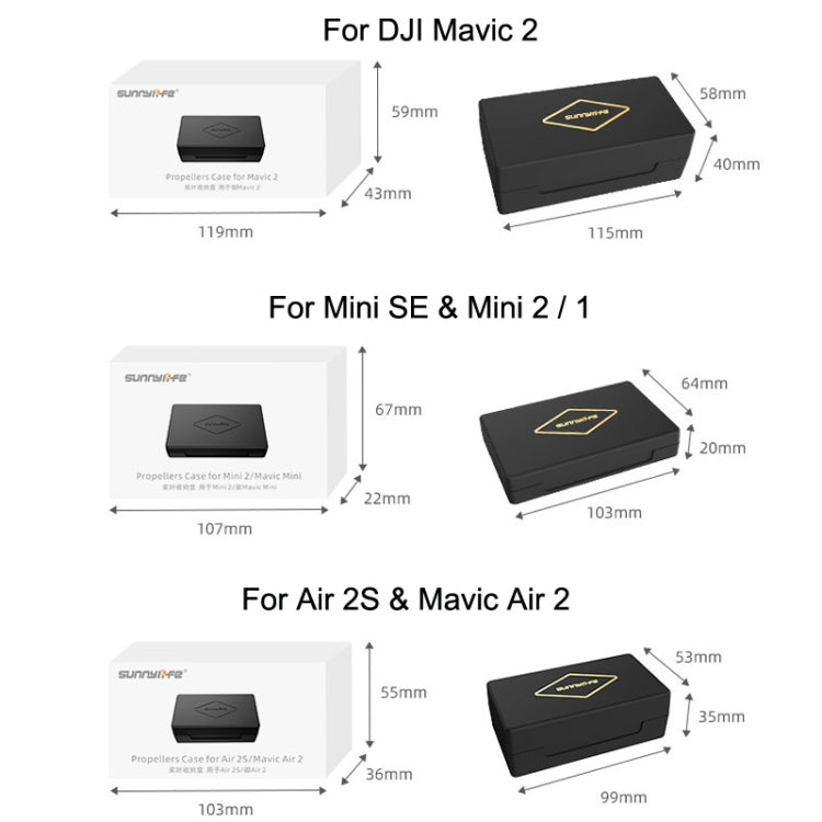 Caja de almacenamiento portátil Sunnylife M2-SN9355 Blade Propeller, For DJI Air 3 / Mavic 2, For DJI Mini SE / 2 / 2 SE / 1, For DJI Air 2S / Mavic Air 2