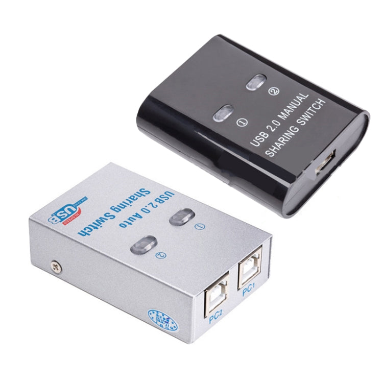 SW68 Conmutador 2 en 1 Compartidor de impresión automático USB, Black, Silver