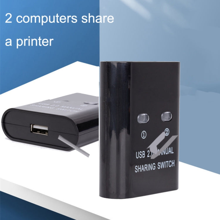 SW68 Conmutador 2 en 1 Compartidor de impresión automático USB, Black, Silver
