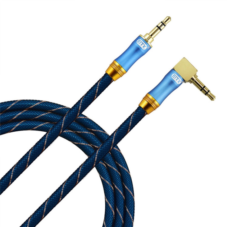 EMK Cable de extensión de cable de audio de 3,5 mm para automóvil de 90 grados, longitud del cable:, 0.5M, 1M, 1.5M, 2M, 3M, 5M