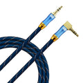 EMK Cable de extensión de cable de audio de 3,5 mm para automóvil de 90 grados, longitud del cable:, 0.5M, 1M, 1.5M, 2M, 3M, 5M