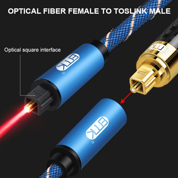 Cable de extensión de audio óptico digital emparejado EMK macho a hembra SPDIF, longitud del cable:, 1m (Blue), 1.5m (Blue), 2m (Blue), 3m (Blue)