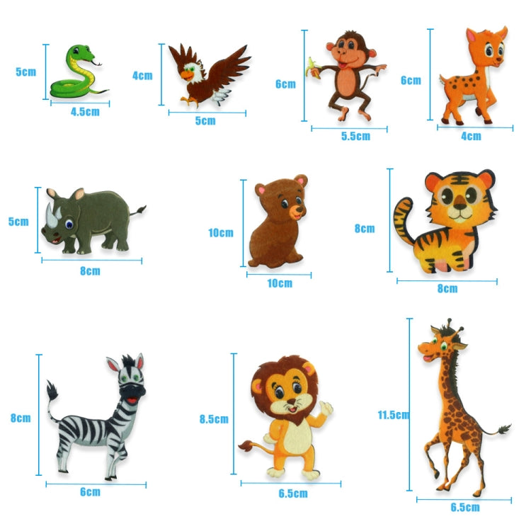 Cuentacuentos Hoja de fieltro de animales del bosque Educación temprana Ilustración Conciencia Ayudas para la enseñanza, 25PCS