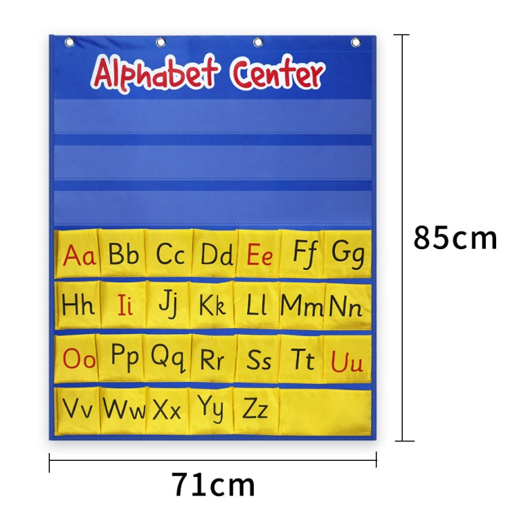 Tarjeta del alfabeto Enseñanza temprana Bolsa colgante Bolsillo para letras, Alphabet Card
