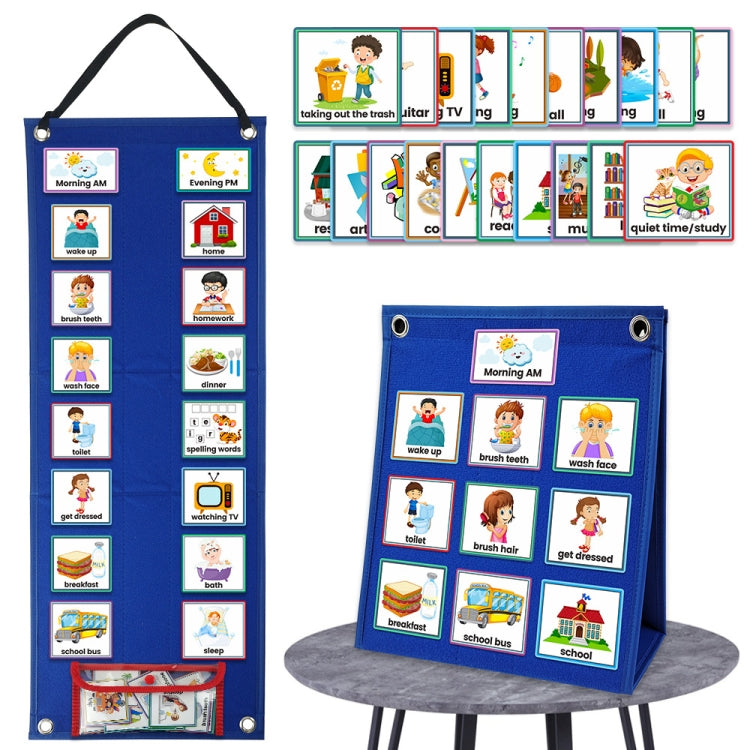 Calendario Visual para niños, planificador de trabajo diario, bolso colgante de educación temprana, Daily Work Planner