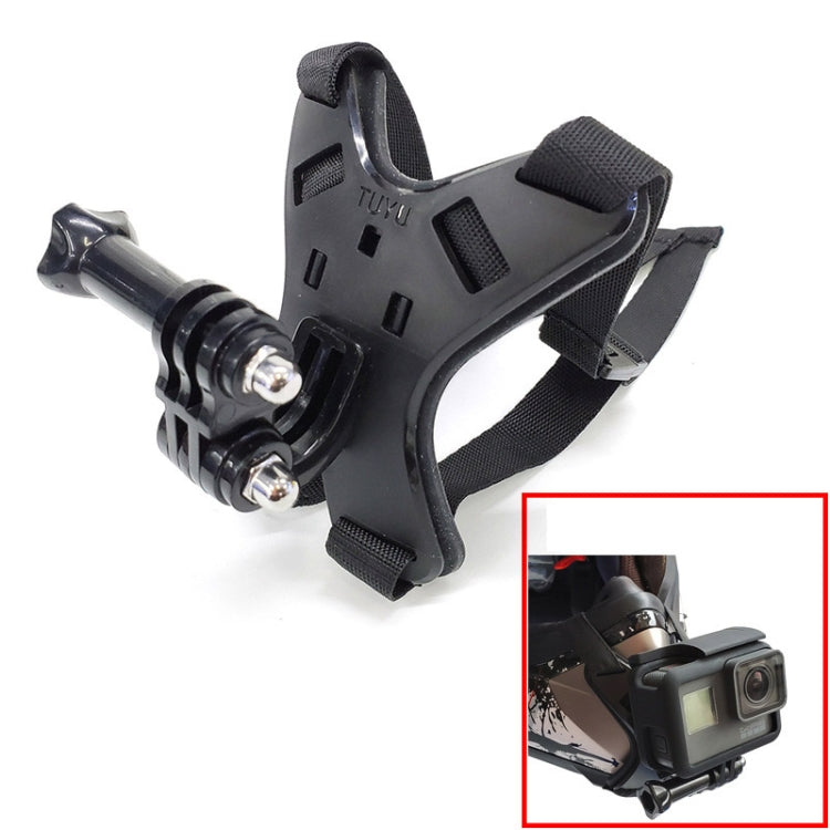 TUYU motocicleta casco barbilla acción cámara teléfono móvil soporte de montaje, Black Bracket, Blue Bracket, Black Bracket+Mobile Phone Clip, Blue Bracket+Mobile Phone Clip
