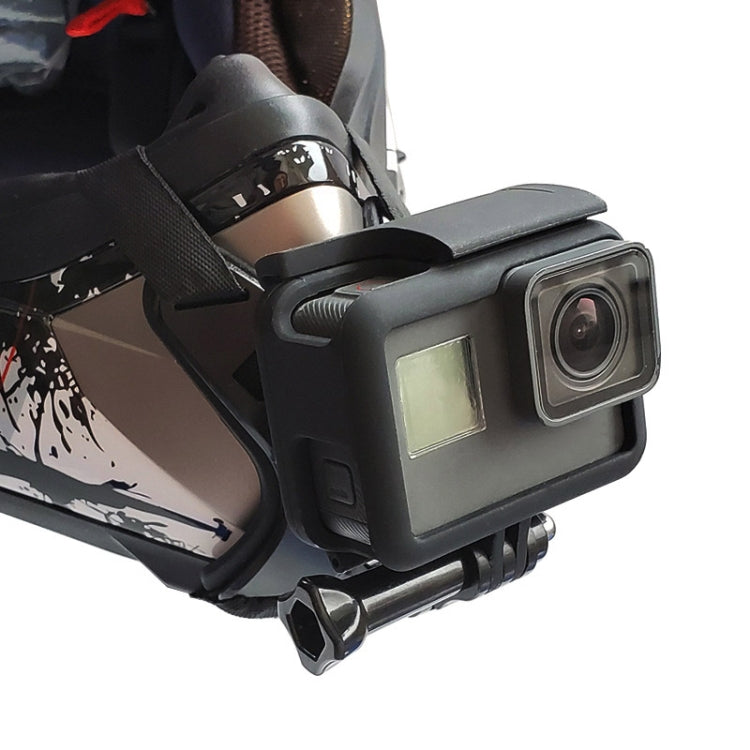 TUYU motocicleta casco barbilla acción cámara teléfono móvil soporte de montaje, Black Bracket, Blue Bracket, Black Bracket+Mobile Phone Clip, Blue Bracket+Mobile Phone Clip