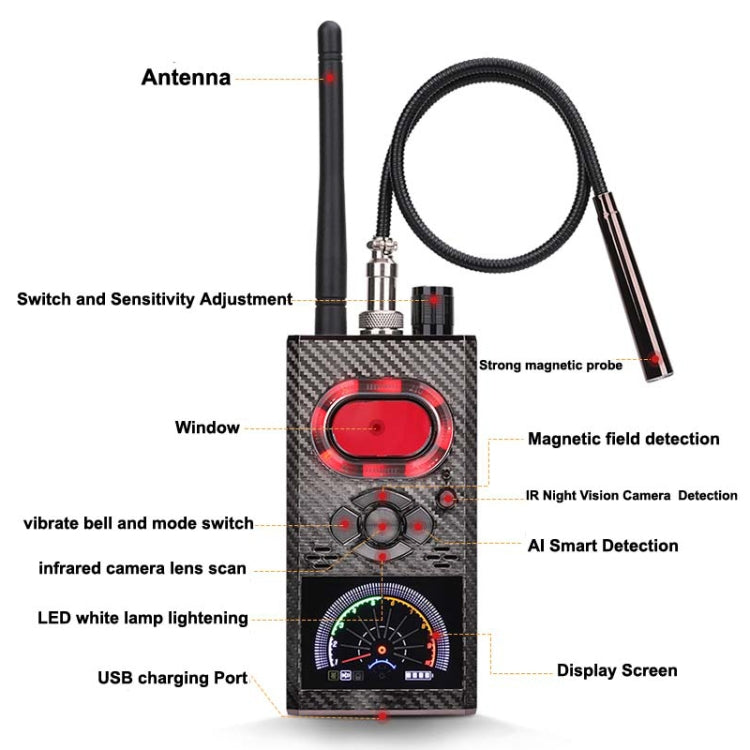 K99 Anti-espionaje Detector de cámara anticádica Cámara de señal Detector de escaneo de coche, K99