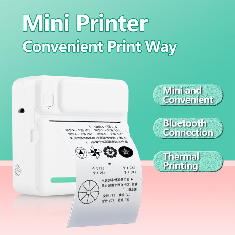 Impresora de tareas para estudiantes C19 200DPI Impresora de bolsillo sin tinta Bluetooth, Pink, Blue, Pink Printer Paper x 5, Blue Printer Paper x 5, Pink Sticker x 5, Blue Sticker x 5, Pink Set, Blue Set