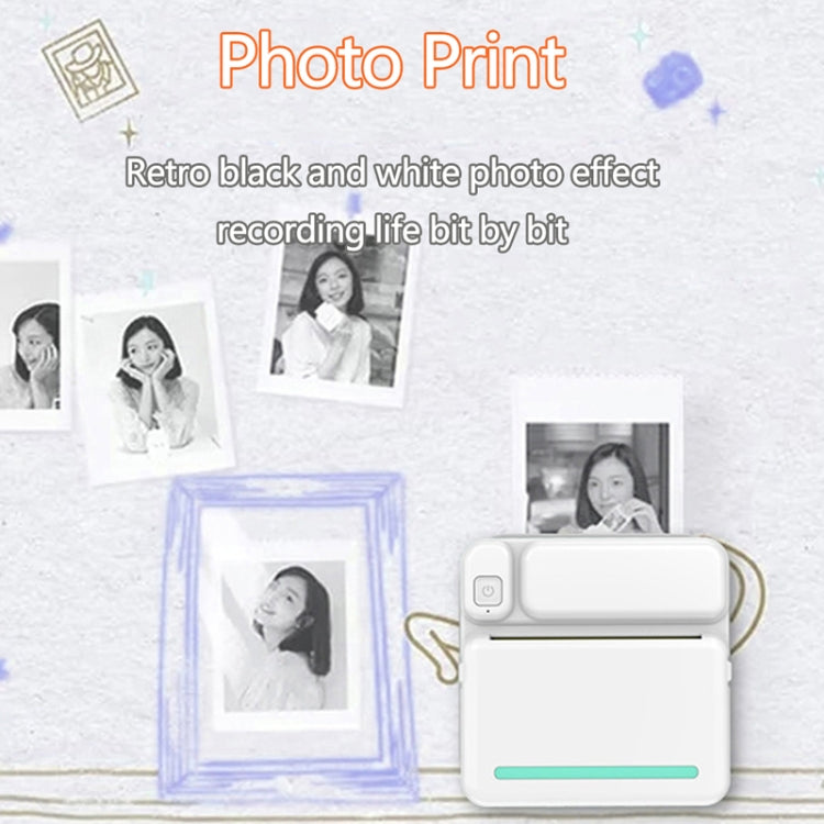 Impresora de tareas para estudiantes C19 200DPI Impresora de bolsillo sin tinta Bluetooth, Pink, Blue, Pink Printer Paper x 5, Blue Printer Paper x 5, Pink Sticker x 5, Blue Sticker x 5, Pink Set, Blue Set