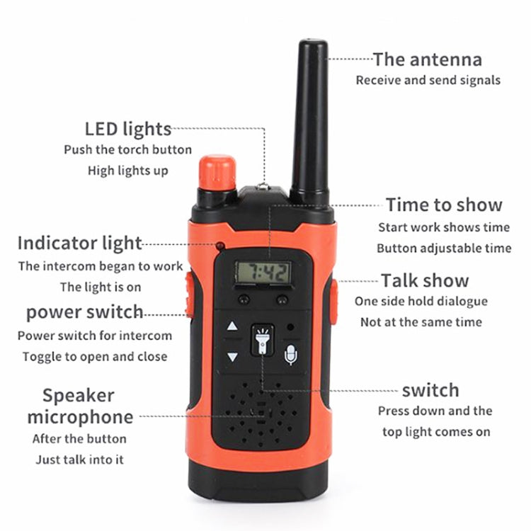 Walkie-talkie para niños Llamada inalámbrica remota Teléfono de juguete interactivo entre padres e hijos, Red, Yellow
