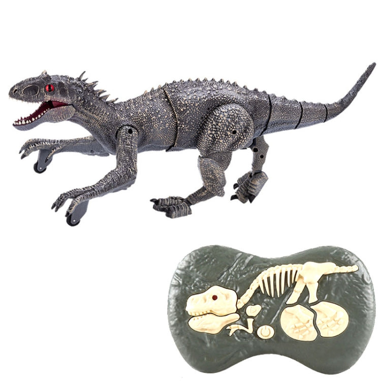 Juguete de modelo de dinosaurio mecánico de simulación de tiranosaurio de control remoto inalámbrico 2.4G, Gray, Rojo