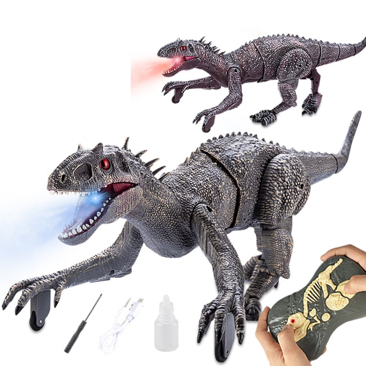 Juguete de modelo de dinosaurio mecánico de simulación de tiranosaurio de control remoto inalámbrico 2.4G, Gray, Rojo
