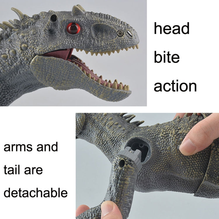 Juguete de modelo de dinosaurio mecánico de simulación de tiranosaurio de control remoto inalámbrico 2.4G, Gray, Rojo