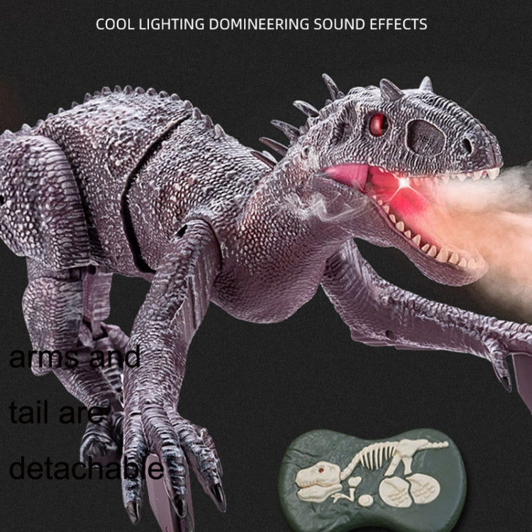 Juguete de modelo de dinosaurio mecánico de simulación de tiranosaurio de control remoto inalámbrico 2.4G, Gray, Rojo